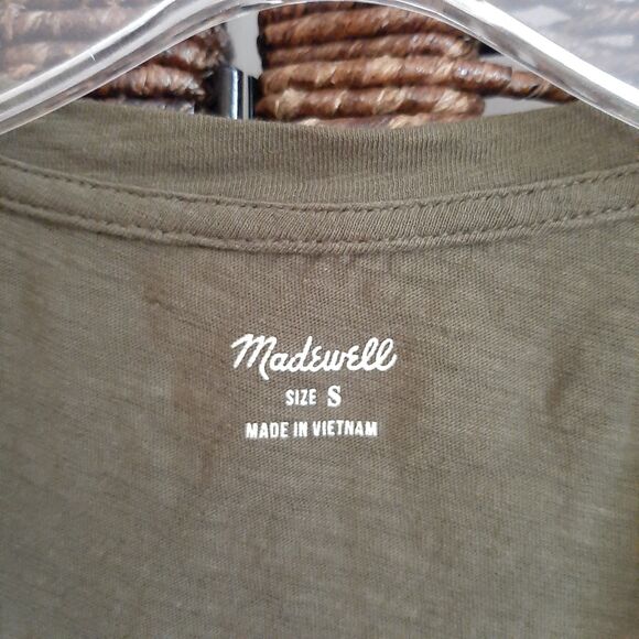 Madewell Whisper V-Neck Pocket Tank Top Small Green Minimalist Staple Basic Boho - Picture 4 of 6